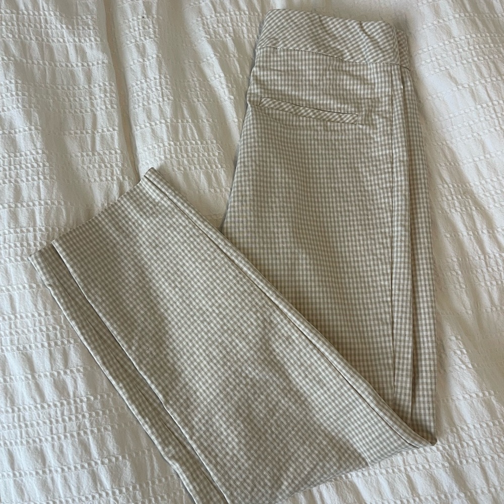 Checkered Pants in Beige and White